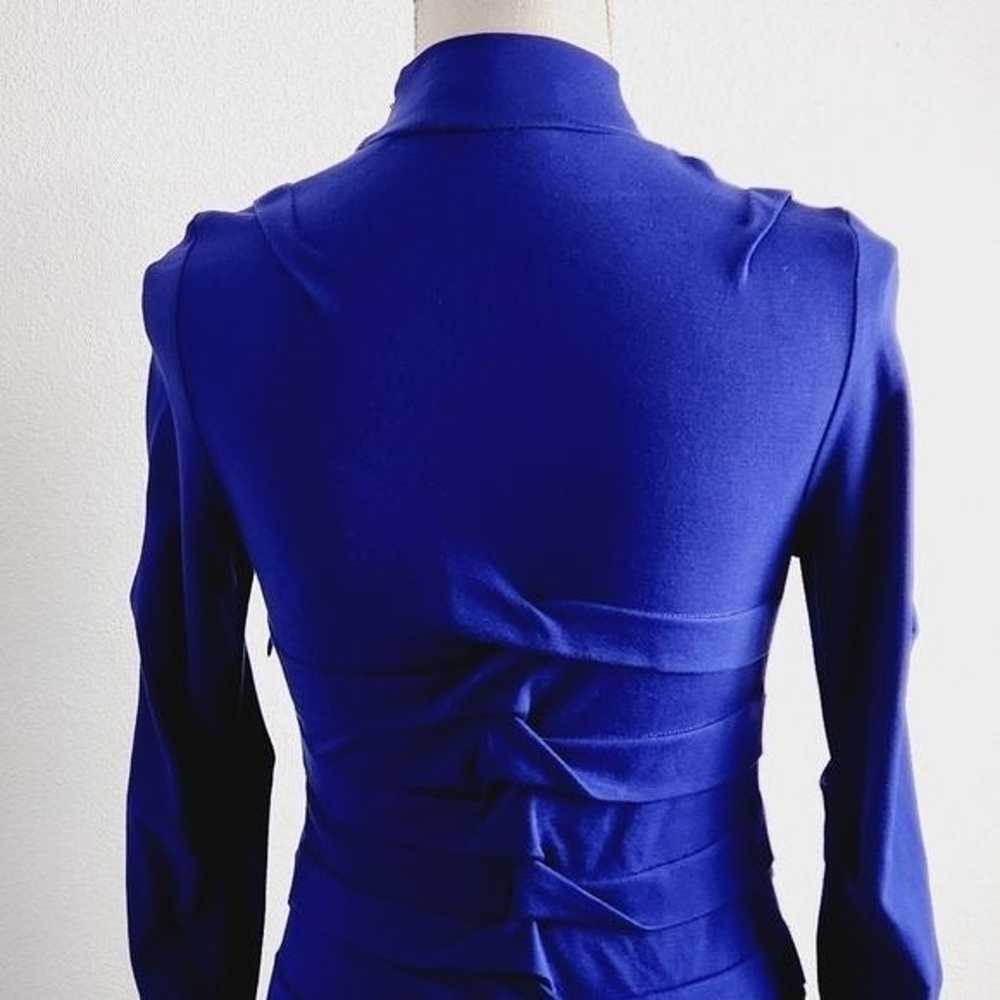 Nicole Miller Deep Blue Knit Ruched Dress Size: S - image 10