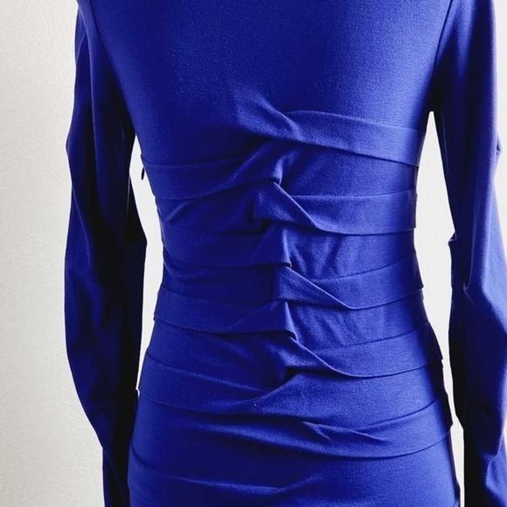 Nicole Miller Deep Blue Knit Ruched Dress Size: S - image 11