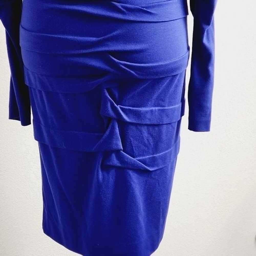 Nicole Miller Deep Blue Knit Ruched Dress Size: S - image 12