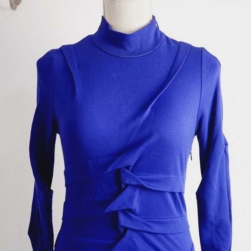 Nicole Miller Deep Blue Knit Ruched Dress Size: S - image 2