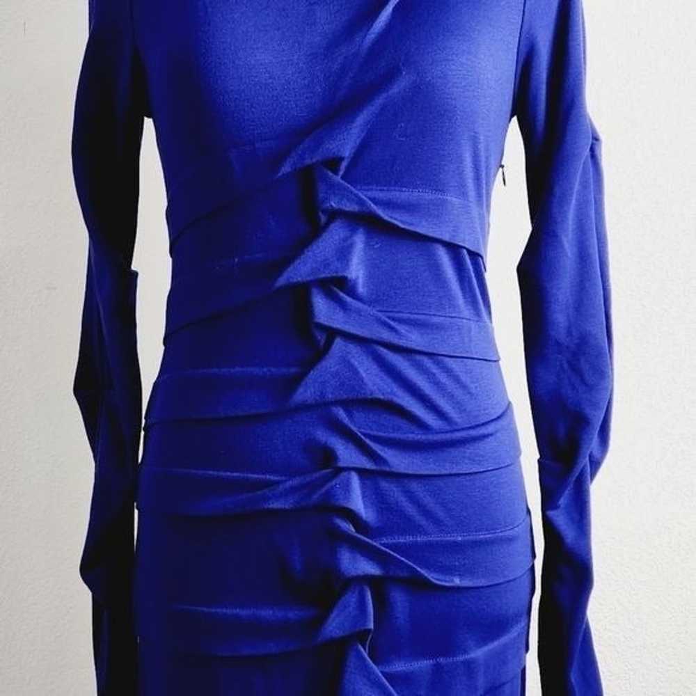 Nicole Miller Deep Blue Knit Ruched Dress Size: S - image 3