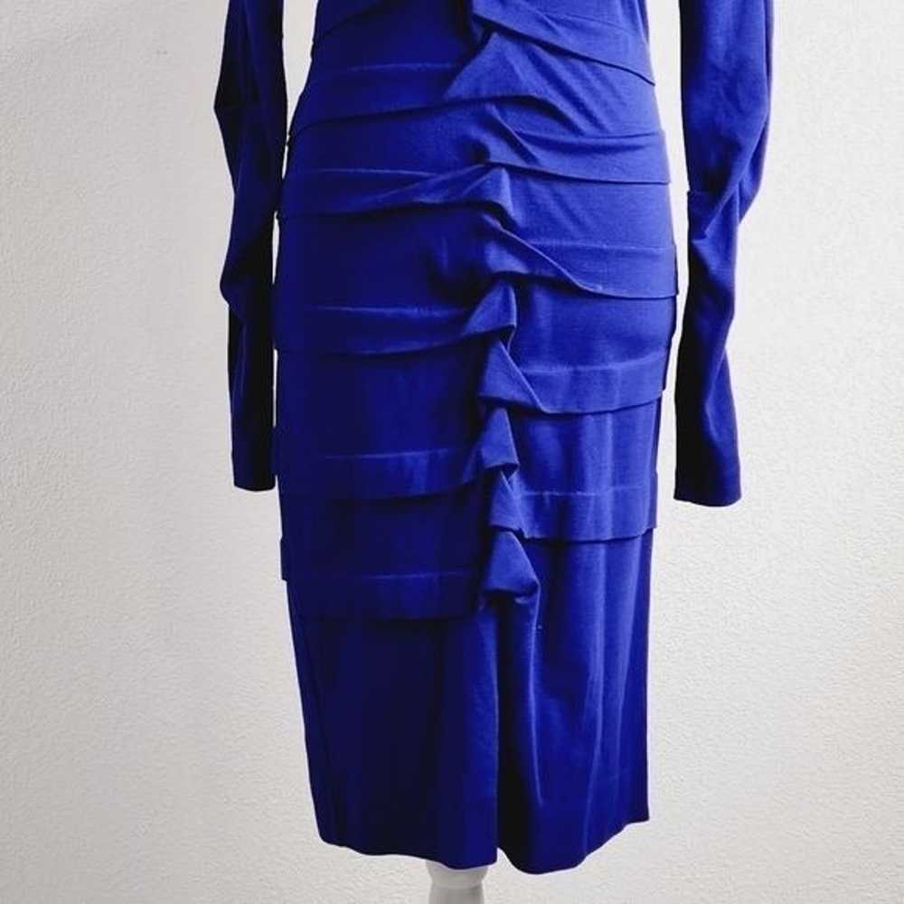 Nicole Miller Deep Blue Knit Ruched Dress Size: S - image 4