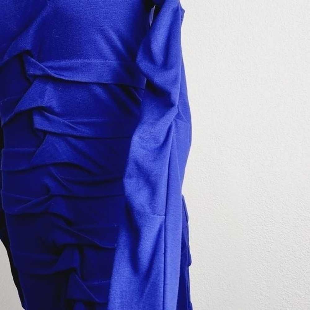 Nicole Miller Deep Blue Knit Ruched Dress Size: S - image 5
