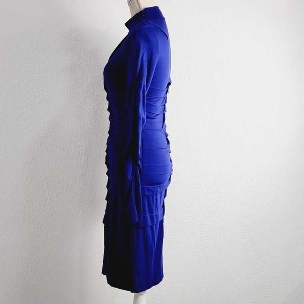 Nicole Miller Deep Blue Knit Ruched Dress Size: S - image 7