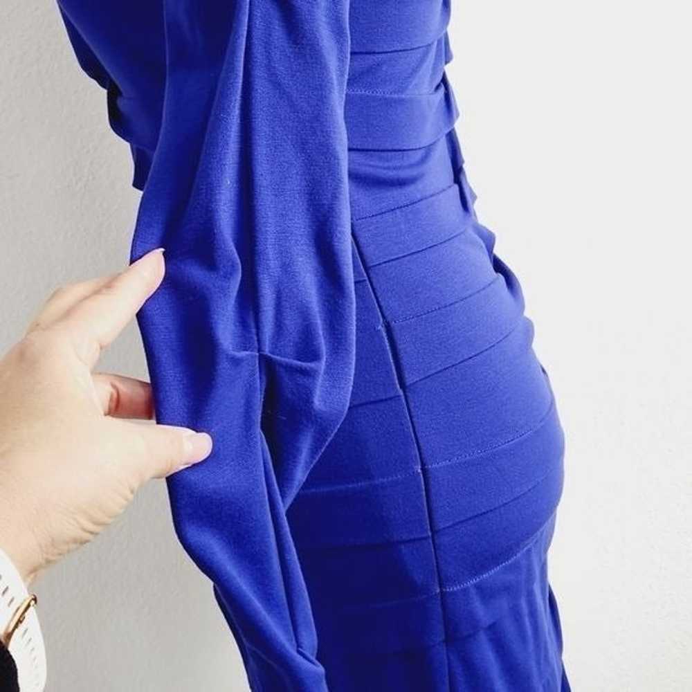 Nicole Miller Deep Blue Knit Ruched Dress Size: S - image 8