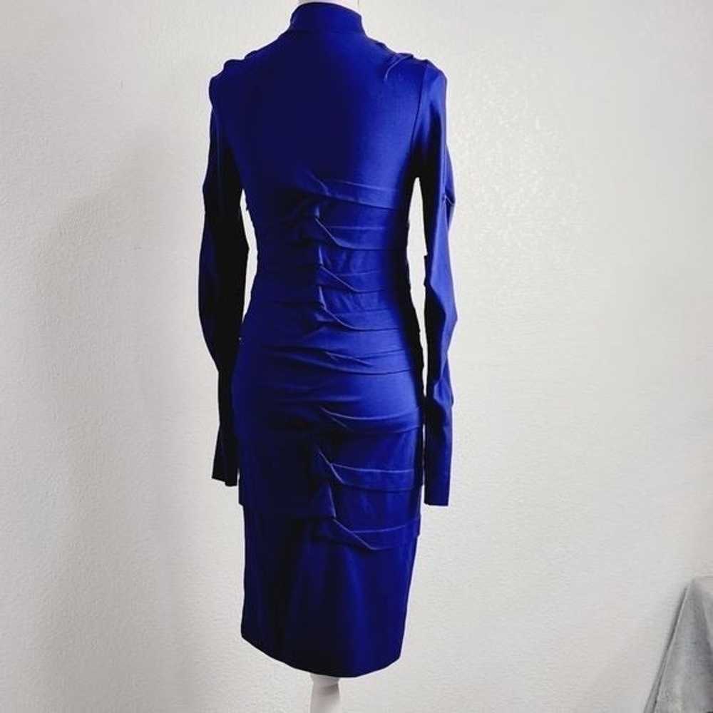 Nicole Miller Deep Blue Knit Ruched Dress Size: S - image 9