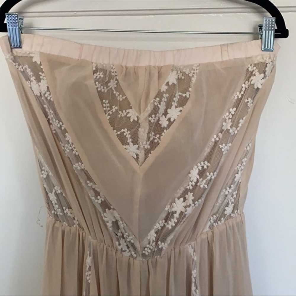 Vintage maxi lace embroidered strapless - image 2