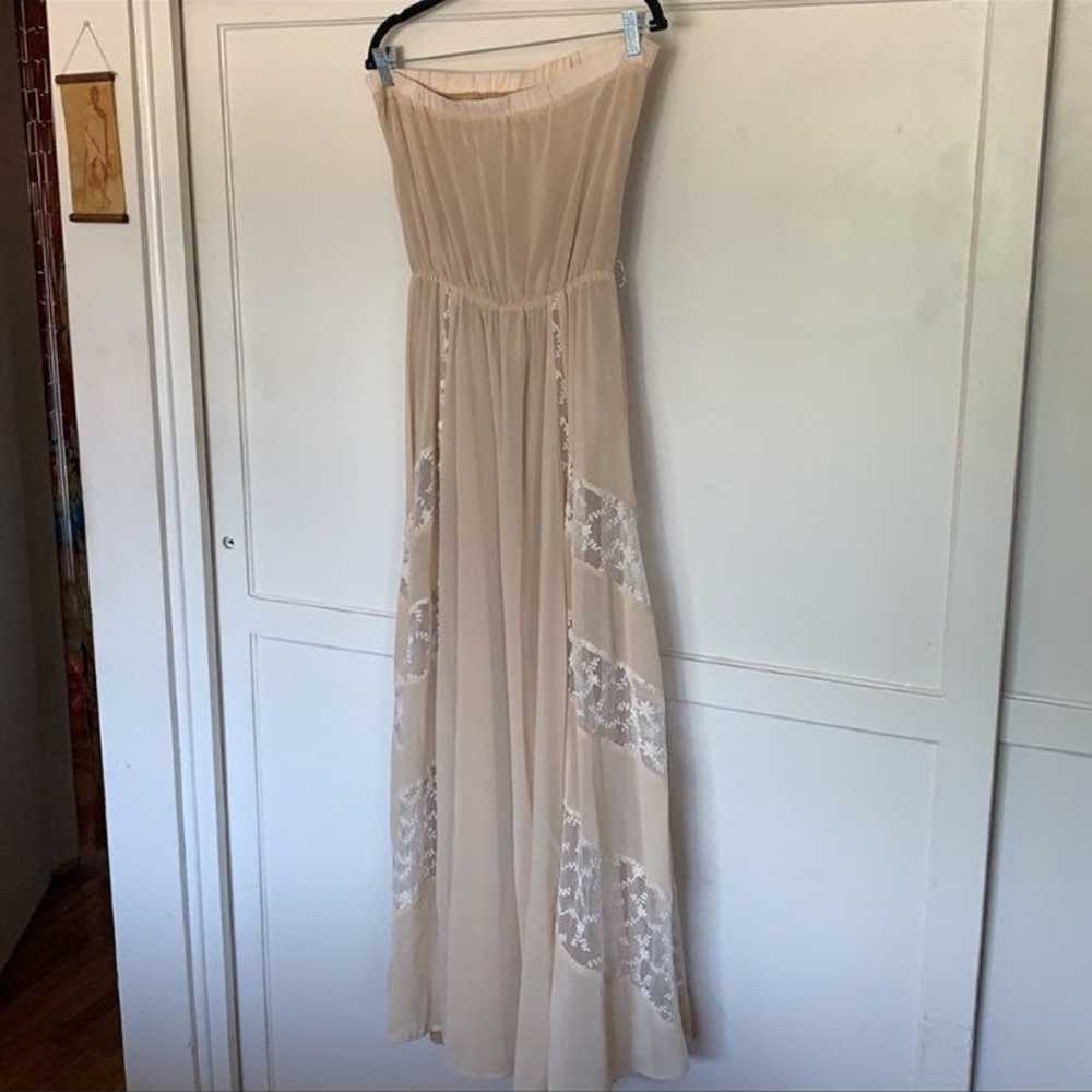 Vintage maxi lace embroidered strapless - image 4