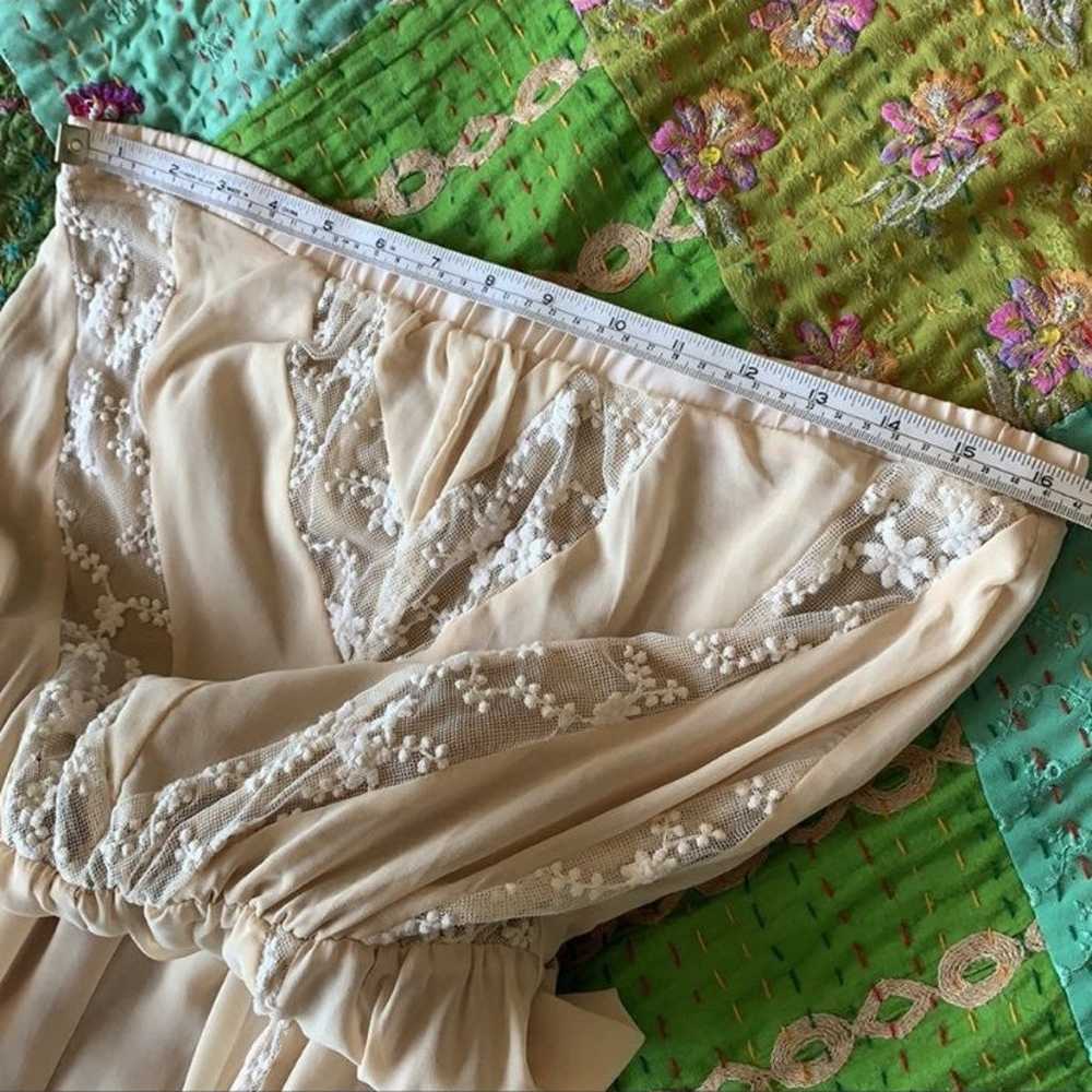 Vintage maxi lace embroidered strapless - image 7