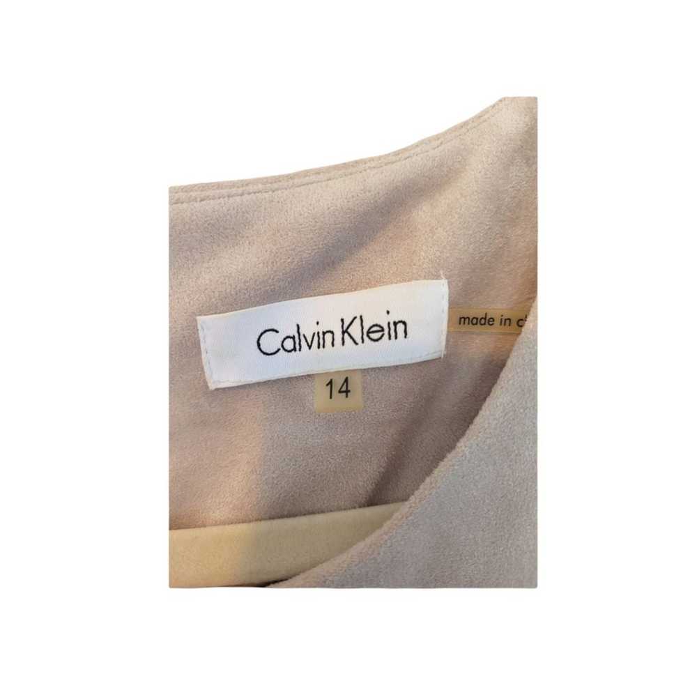 Calvin Klein tan suede gold zipper dress - image 3