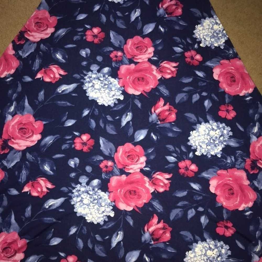 Blue Pink Blush Roses Maxi Lularoe Dress Large 12… - image 3