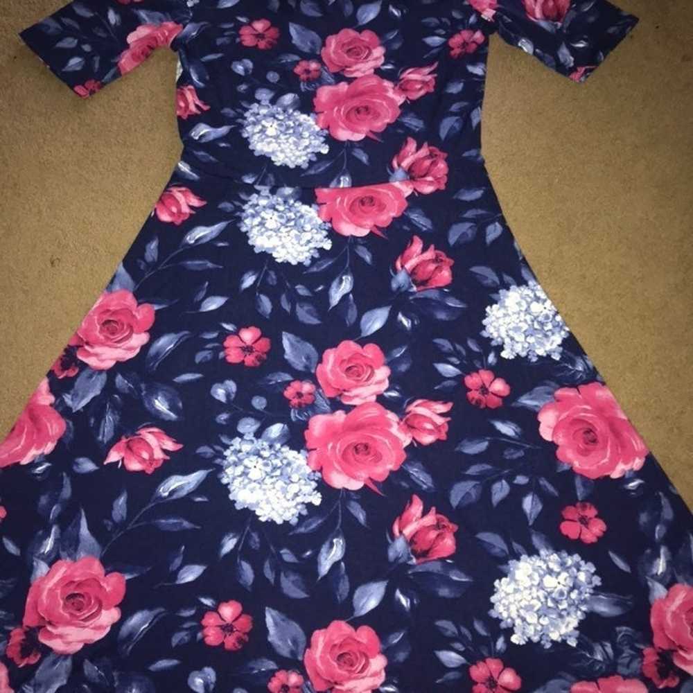 Blue Pink Blush Roses Maxi Lularoe Dress Large 12… - image 5