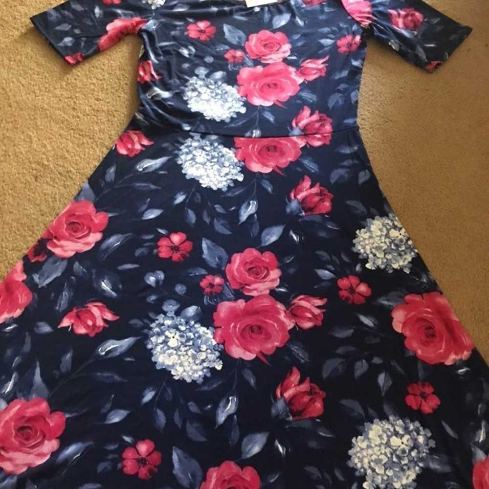 Blue Pink Blush Roses Maxi Lularoe Dress Large 12… - image 7