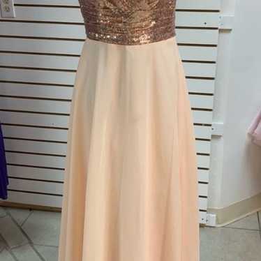 City Triangles White Prom Dress w/Rose Gold 2024 sequin