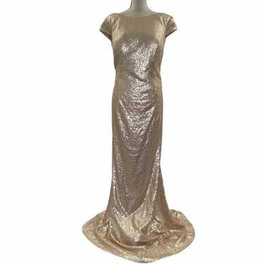 Metallic Gold Sleeveless Ball Gown Dress - image 1