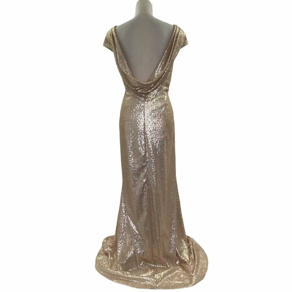 Metallic Gold Sleeveless Ball Gown Dress - image 2