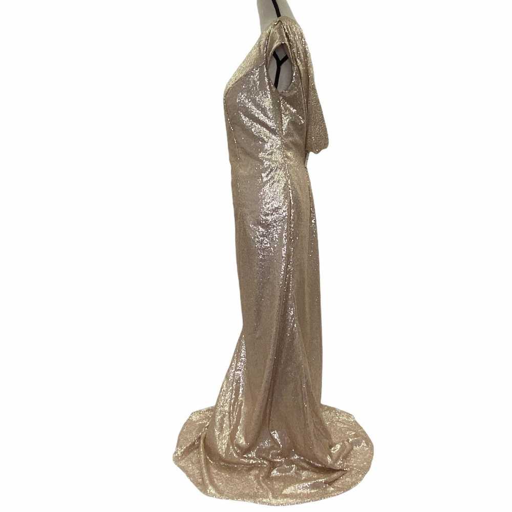 Metallic Gold Sleeveless Ball Gown Dress - image 3