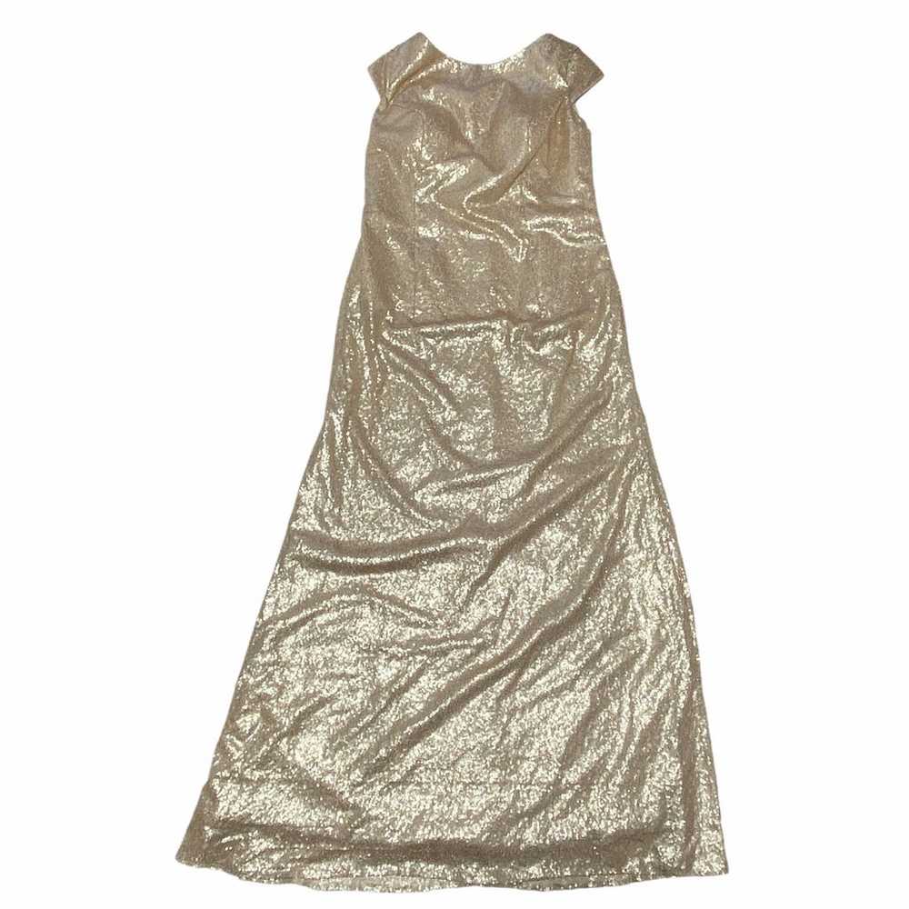 Metallic Gold Sleeveless Ball Gown Dress - image 5