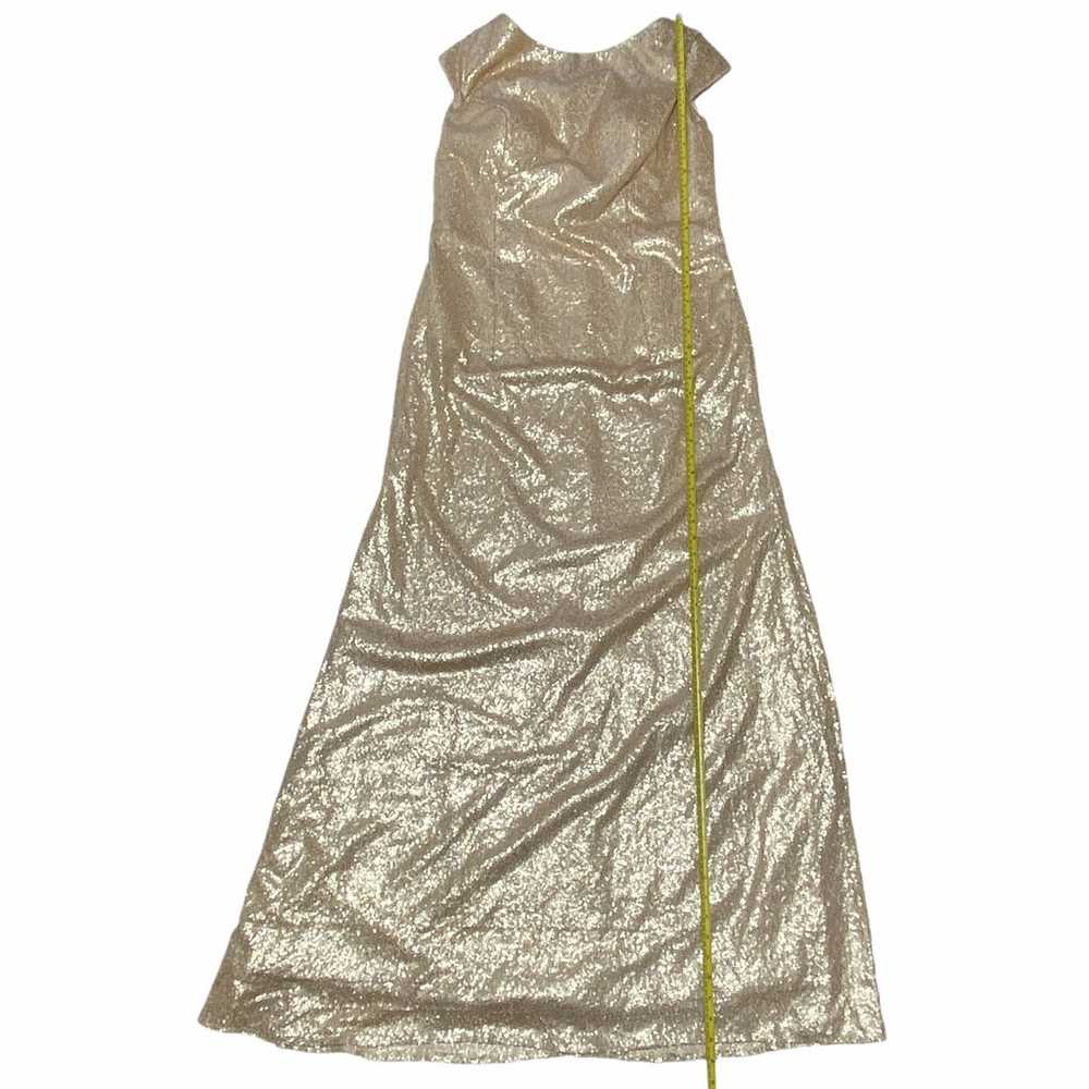 Metallic Gold Sleeveless Ball Gown Dress - image 6