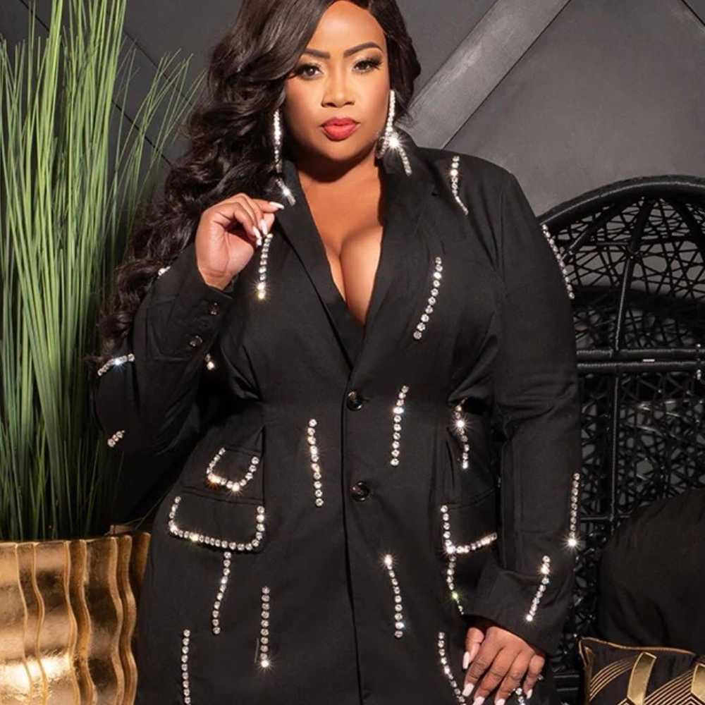 Plus size rhinestone blazer dress 2x - image 4