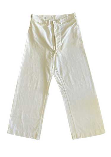 Vintage Vintage 40s WWII Era White Flared Trousers