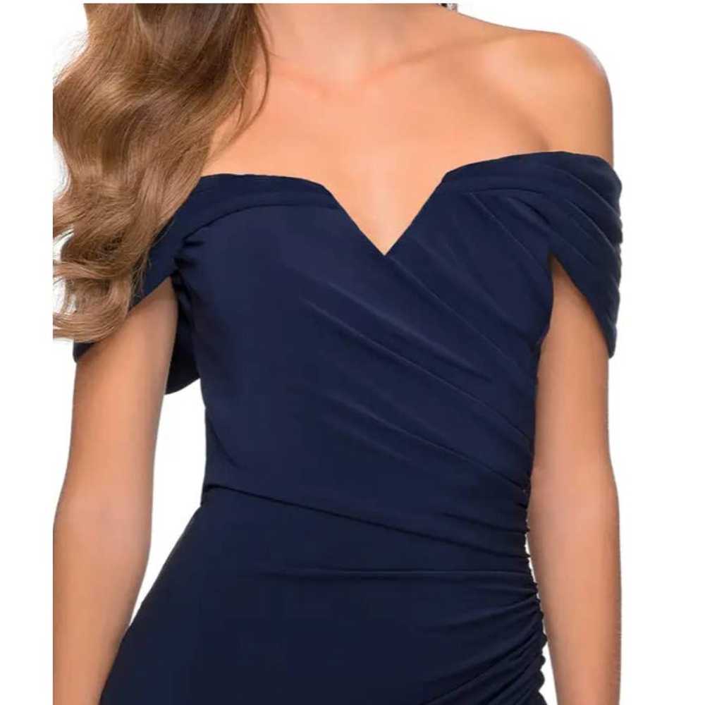 LA FEMME Formal Dress 2 Navy Blue 28389 Off The S… - image 2