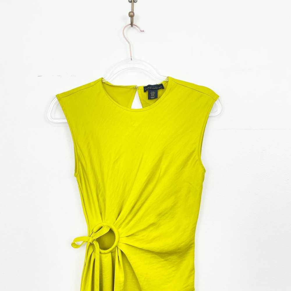 House of Harlow 1960 Green Keyhole Ruched Midi Dr… - image 3