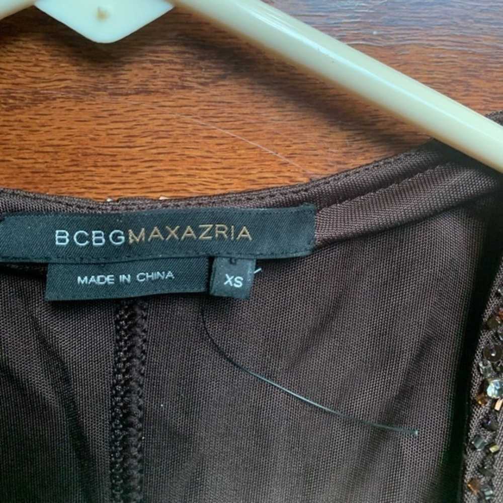 BCBGmaxazria Brown V Neck Maxi Dress Size XS - image 3