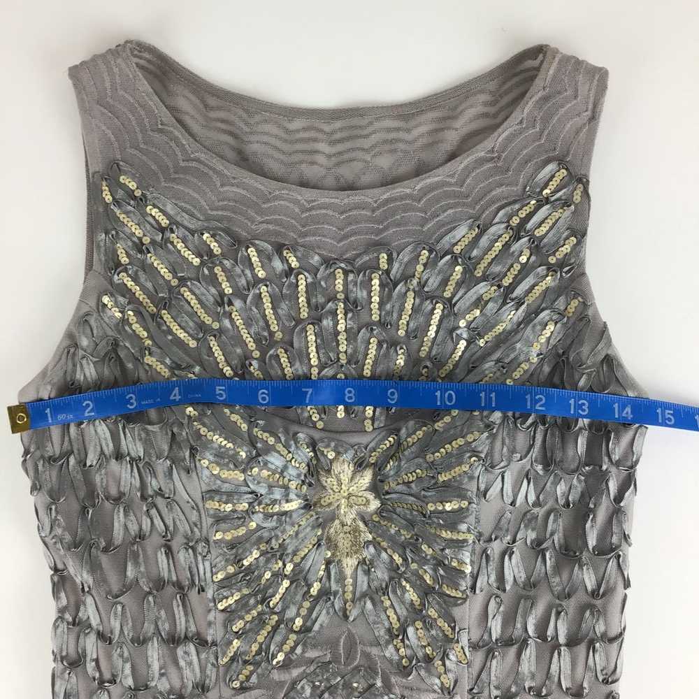 Sue Wong Nocturne Gray & Gold Beaded Dress | 2 - image 9