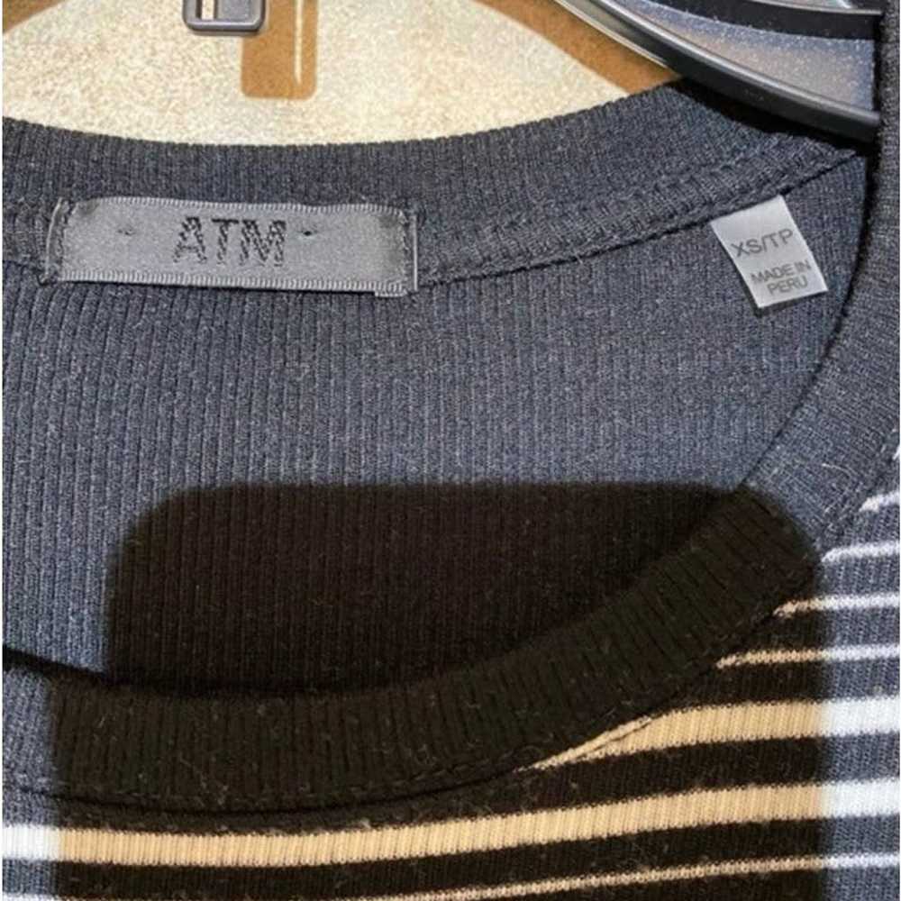 ATM Long Sleeve Knit Striped Bodycon Dress XS - image 4