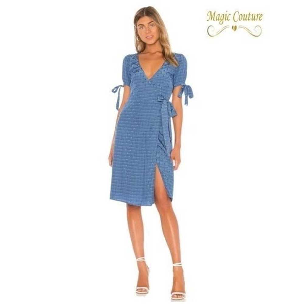 Majorelle Revolve Roxy Wrap Midi Dress in Chambra… - image 1
