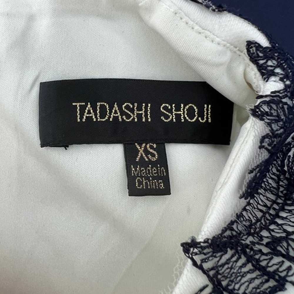 Tadashi Shoji navy white lace details pencil midi… - image 5