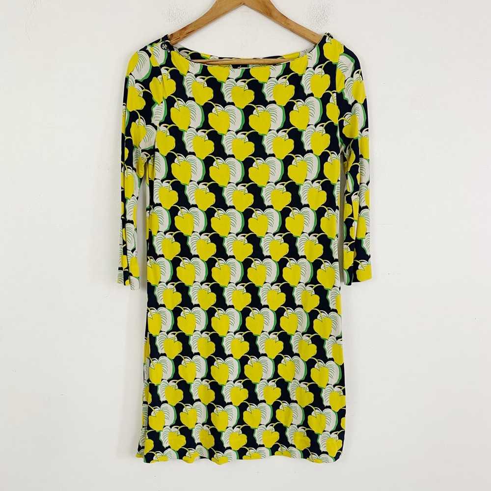 TORY BURCH navy and yellow long sleeve dress - image 1