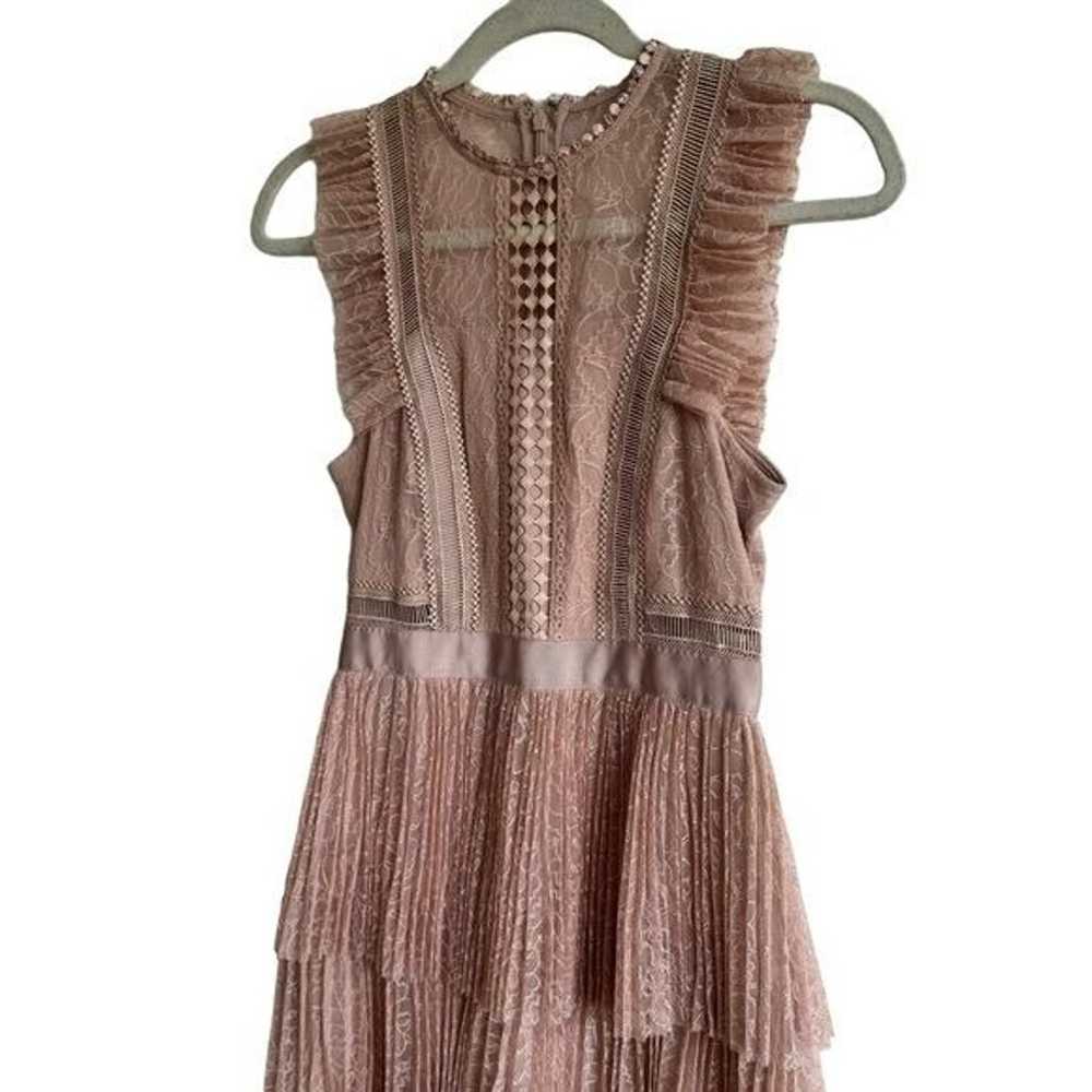 Whistles Anouk Pleated Lace Dress, Size 2 - image 3