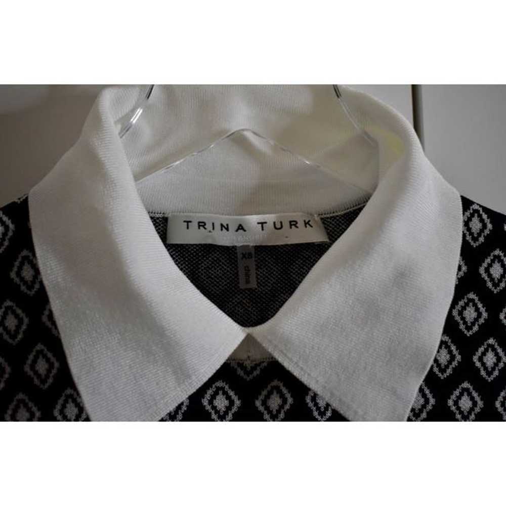 Trina Turk Bookish Collared knit black white Dres… - image 10