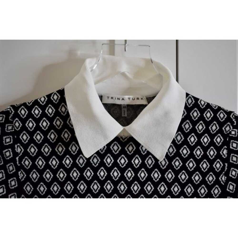 Trina Turk Bookish Collared knit black white Dres… - image 9