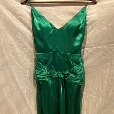 Emerald Green Formal Satin Gown