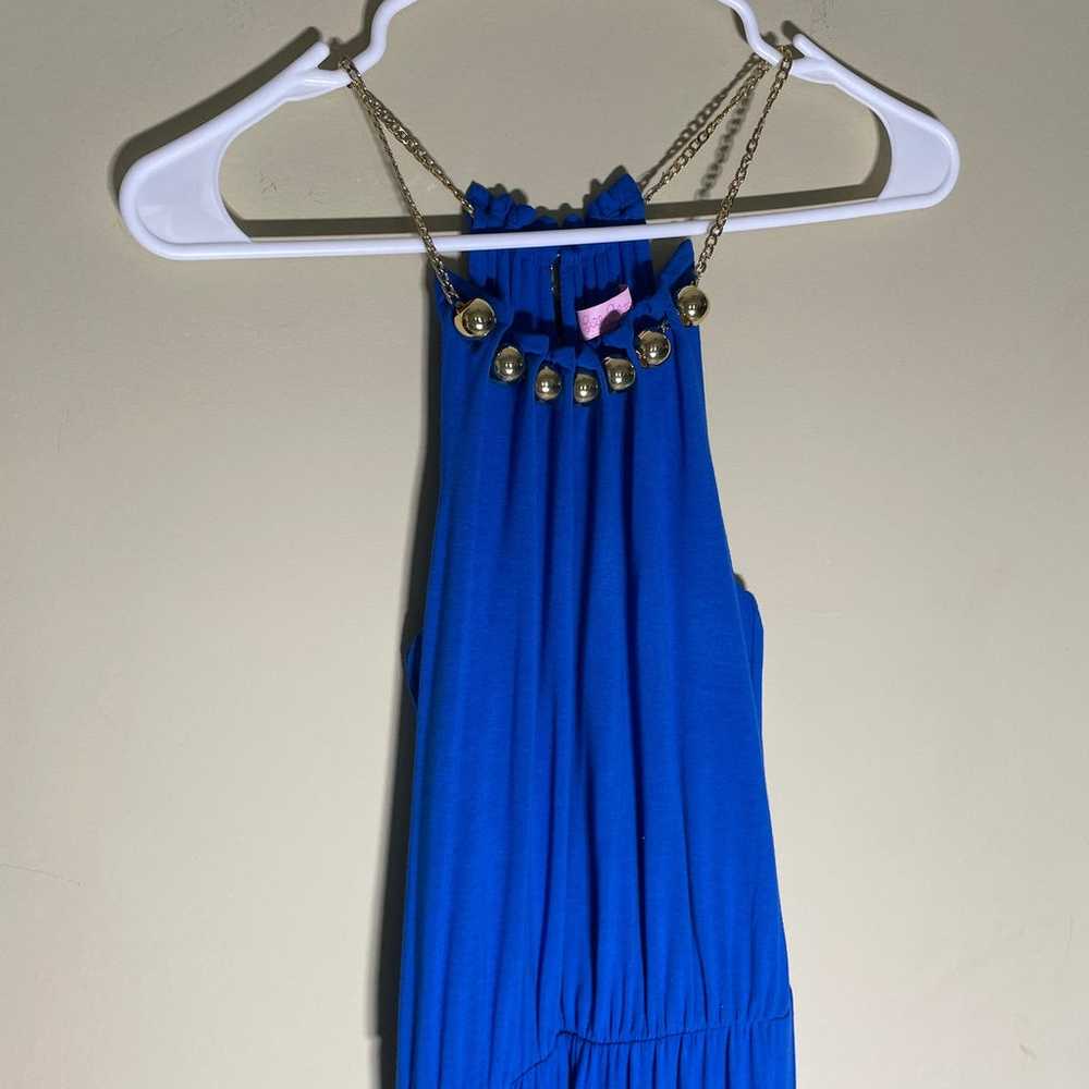 Lilly Pulitzer Inna Maxi dress Blue gold accents … - image 3