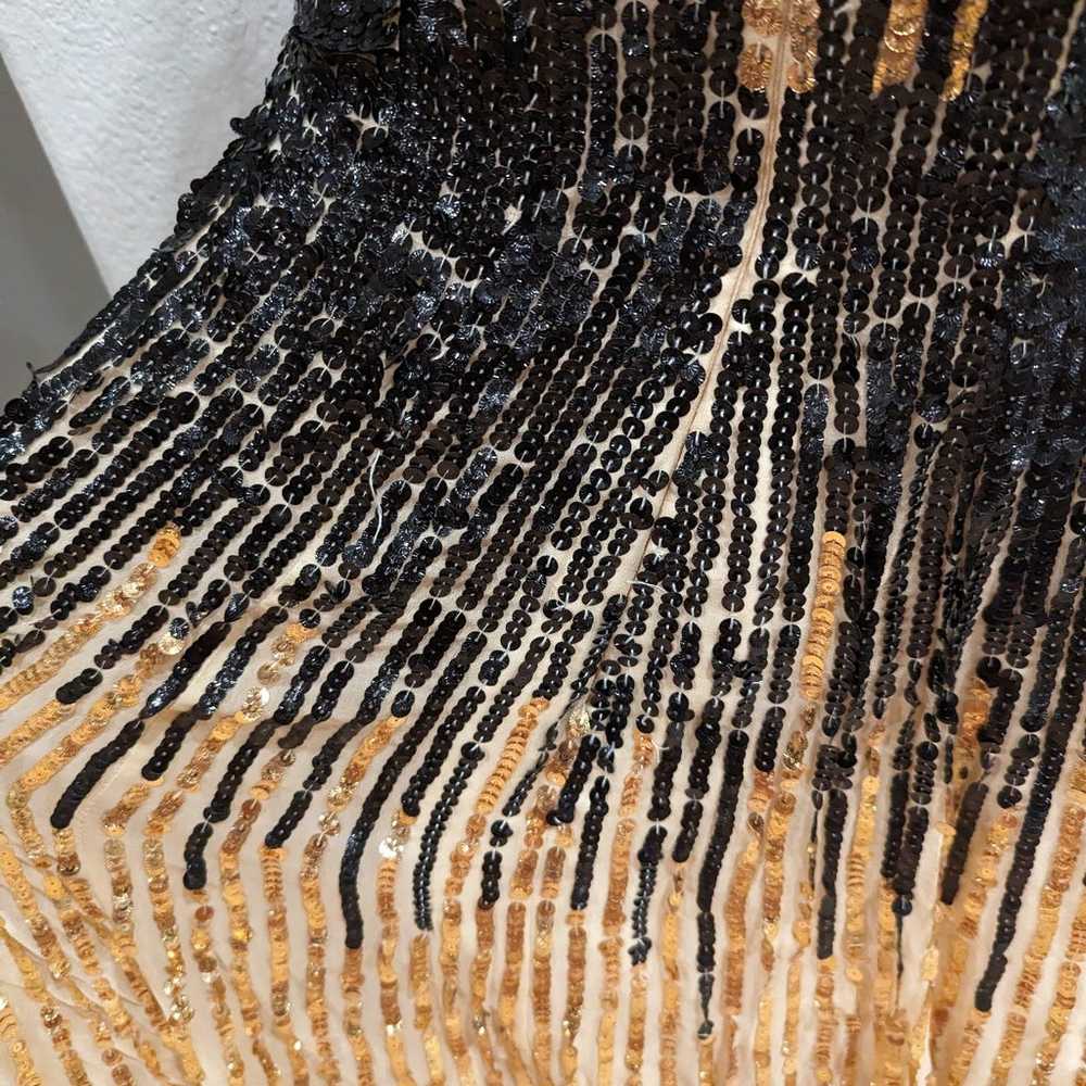 LA FEMME 18591 stunning black and gold sequin hig… - image 3