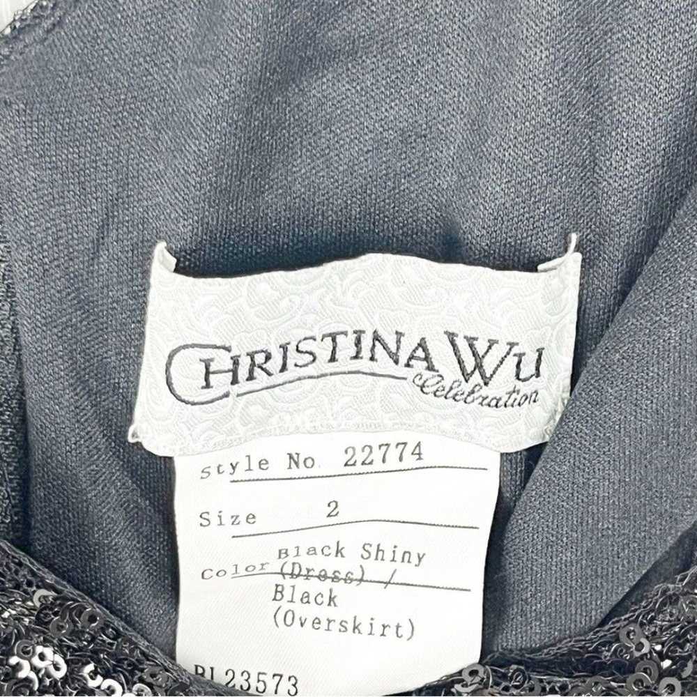 CHRISTINA WU  Black Sequin V-Neck Sleeveless Hidd… - image 3