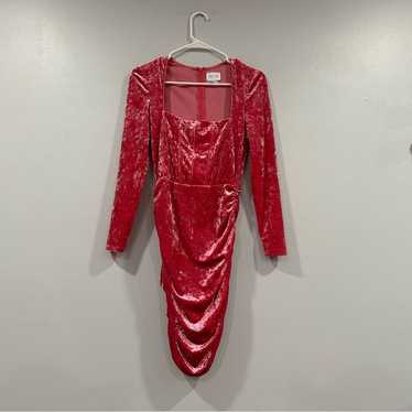 Saylor Emorie Pink Velvet Bustier Dress XS FLAW