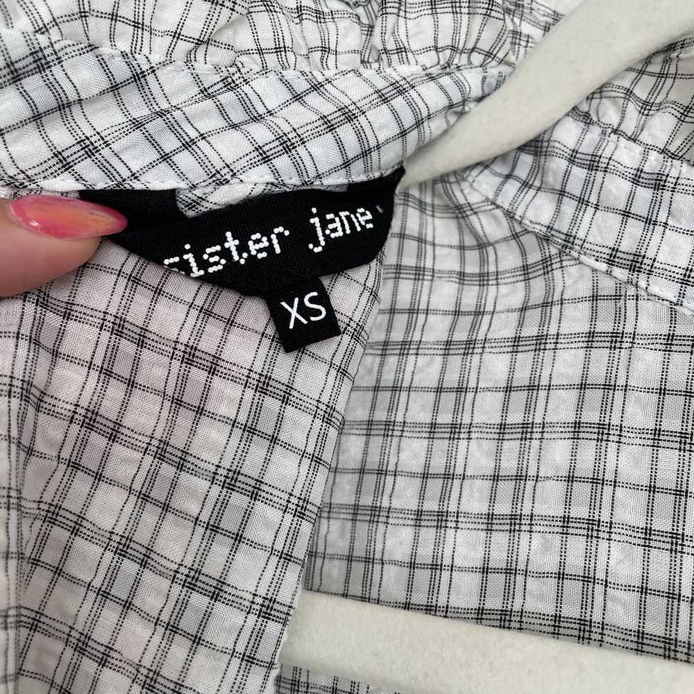 SISTER JANE Workday White Black Plaid Midi Dress - image 4