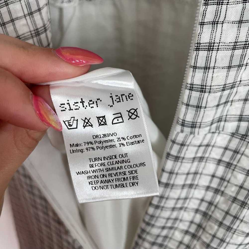 SISTER JANE Workday White Black Plaid Midi Dress - image 5