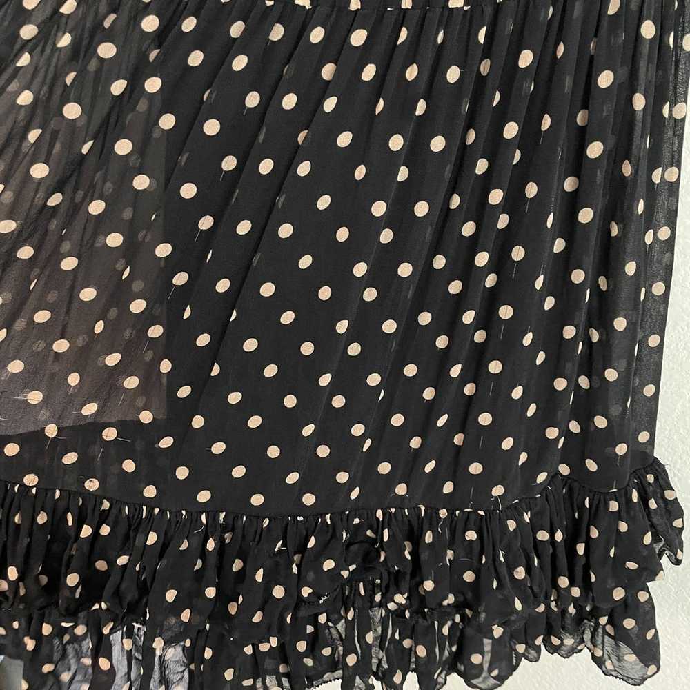 NICHOLAS Black Polka Dot Chiffon Ruffle Mini Dress - image 9