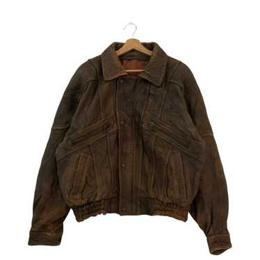 Bomber Jacket × Leather Jacket VINTAGE PARACHUTE B