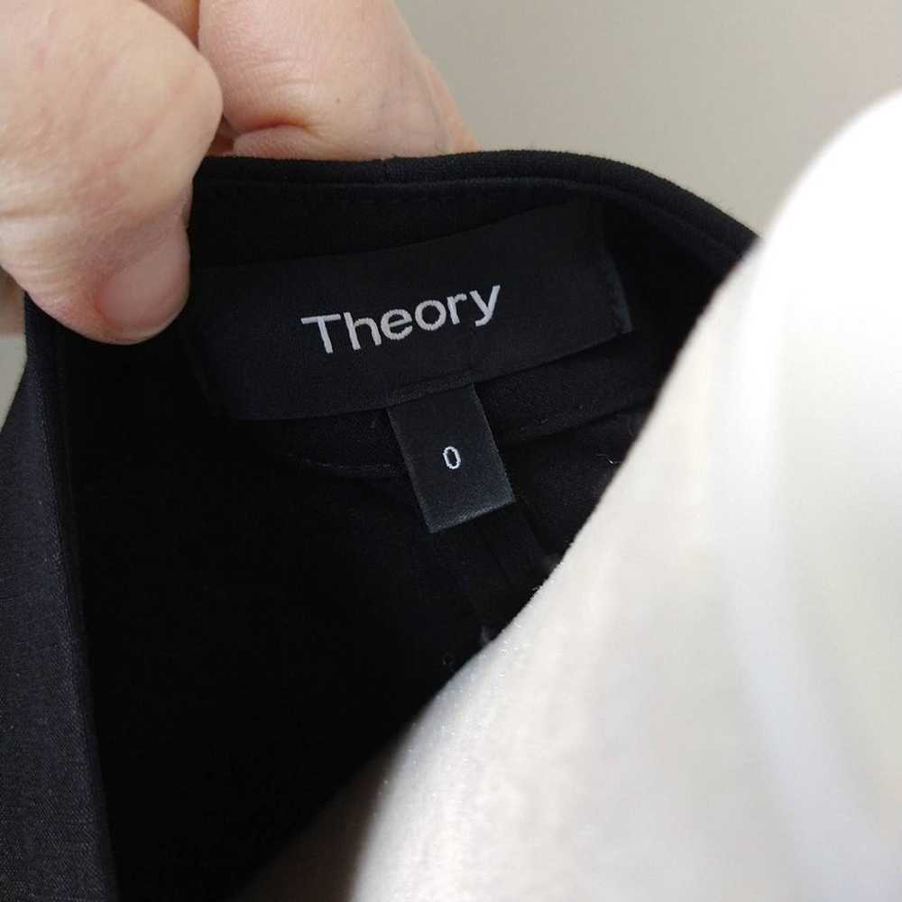 Theory black belted short short sleeve linen over… - image 8