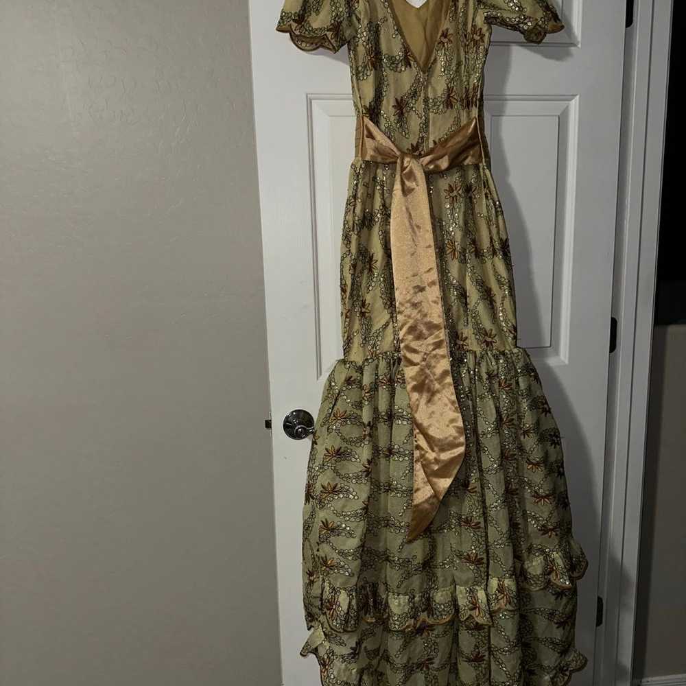 Handmade Gold Belle Princess Gown Dress Size 6 - image 2