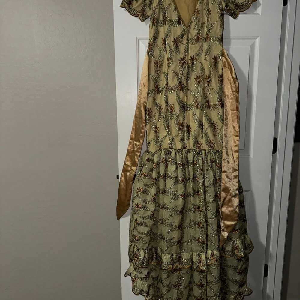Handmade Gold Belle Princess Gown Dress Size 6 - image 5