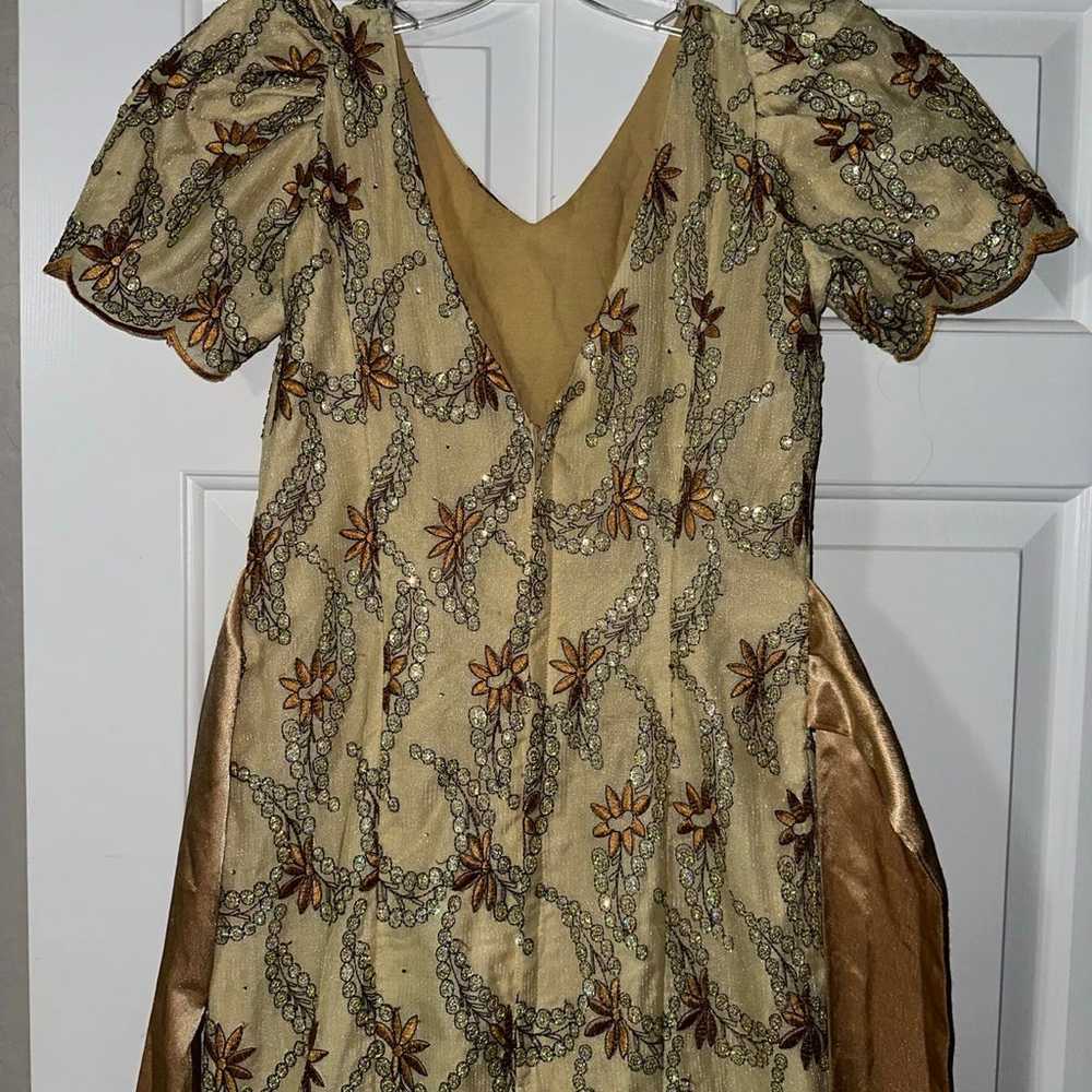 Handmade Gold Belle Princess Gown Dress Size 6 - image 6