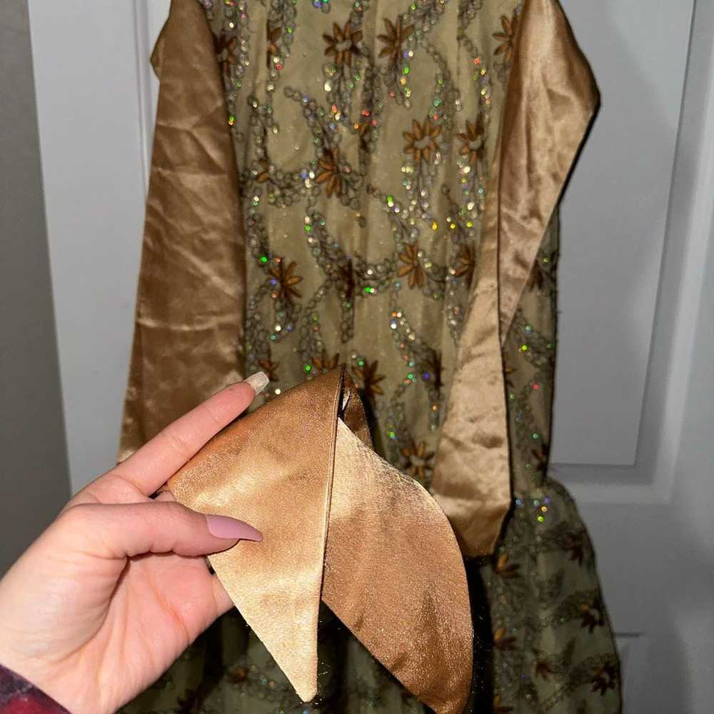 Handmade Gold Belle Princess Gown Dress Size 6 - image 8